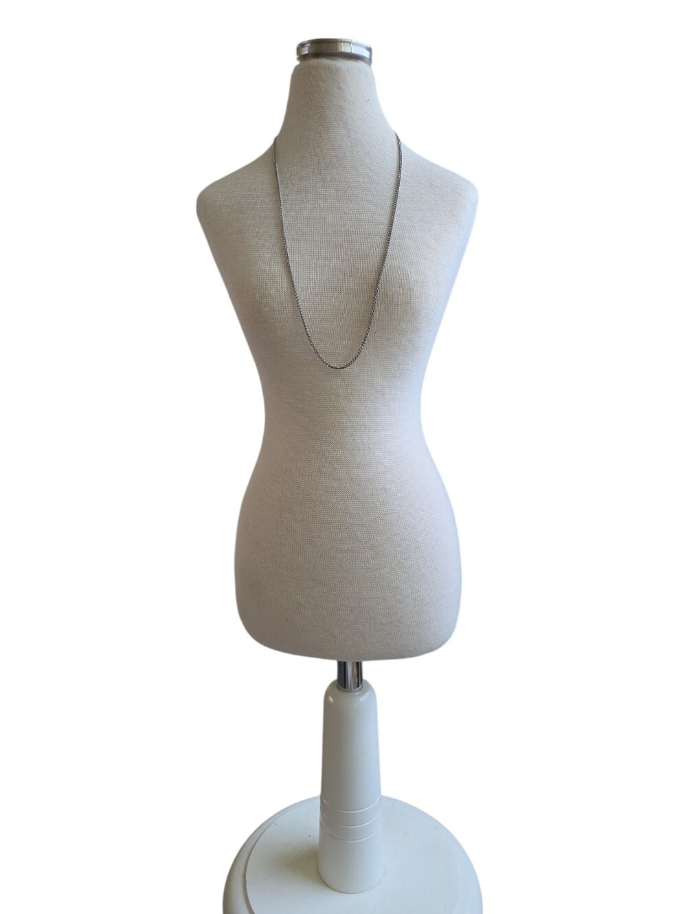 Minimalist Silver Long Chain Necklace 18"